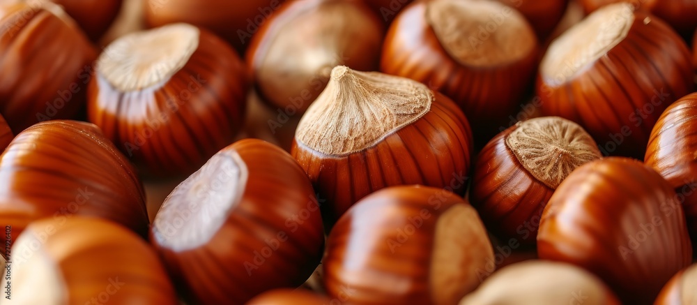 Obraz premium Closeup of Isolated White Chestnuts on a Background