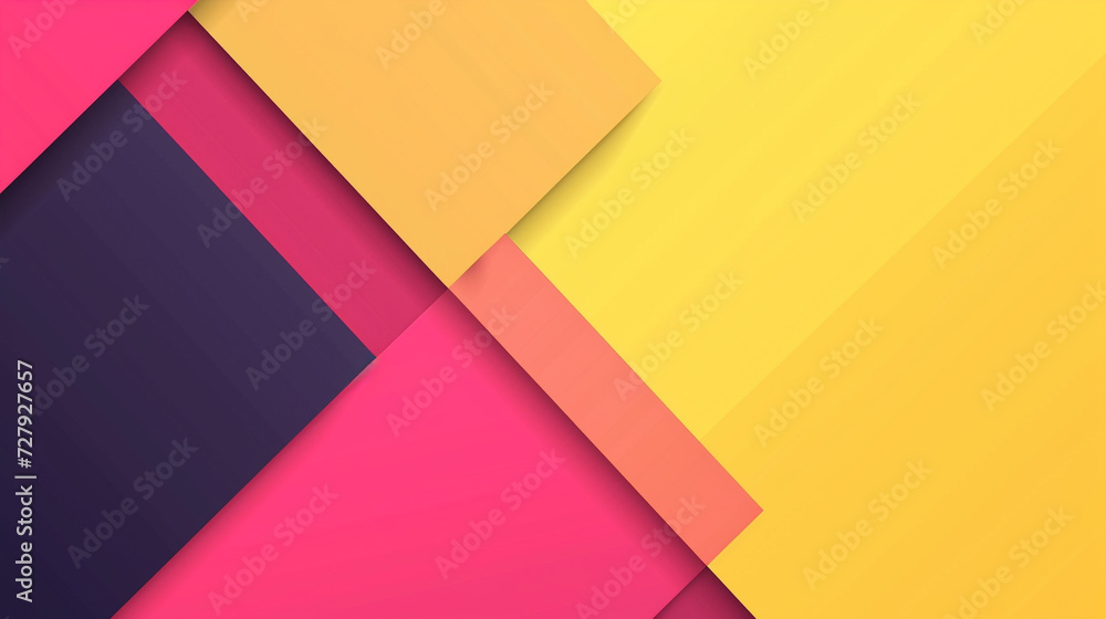 Sunshine yellow, deep pink, eggplant color geometric background vector presentation design. PowerPoint and Business background.