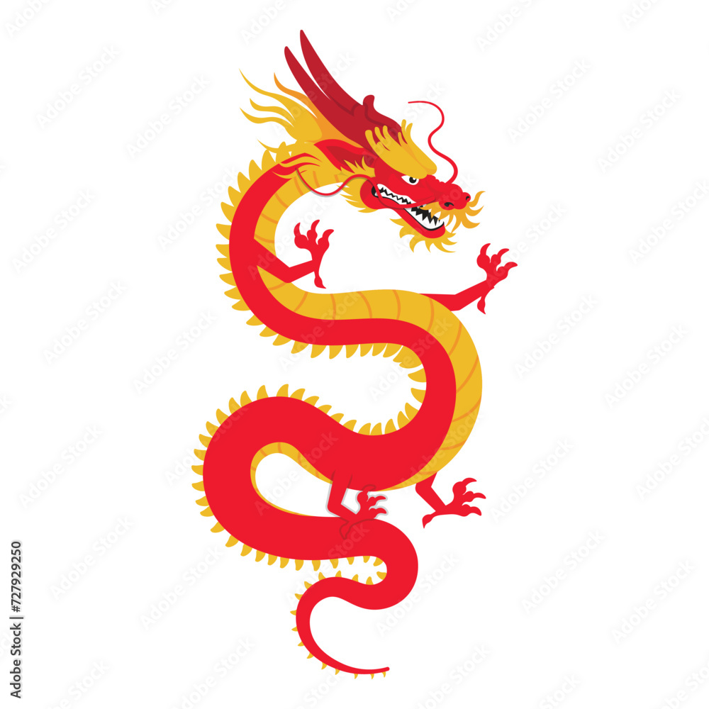 Illustration of Chinese Dragon Illustration of Chinese Dragon