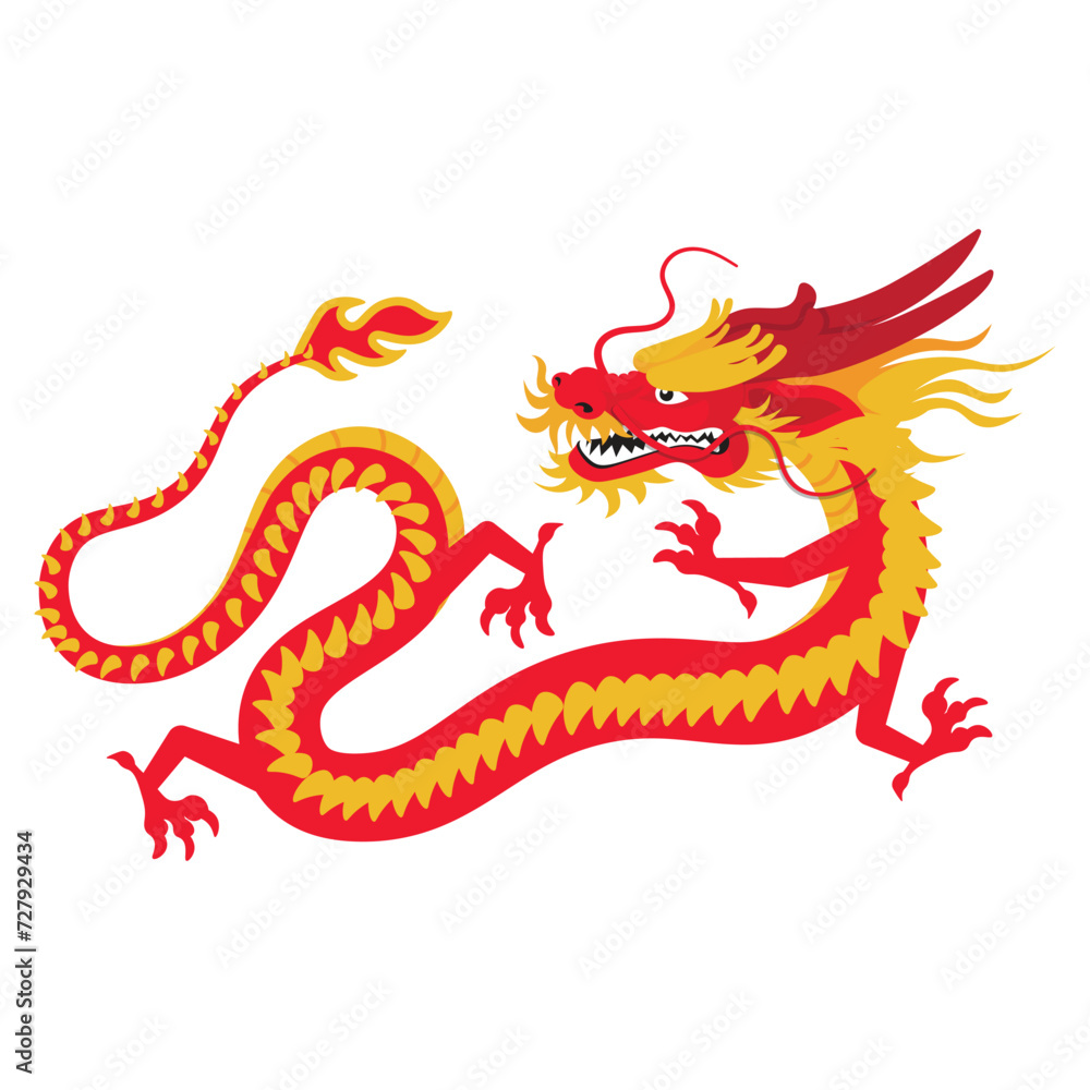 Fototapeta premium Illustration of Chinese Dragon