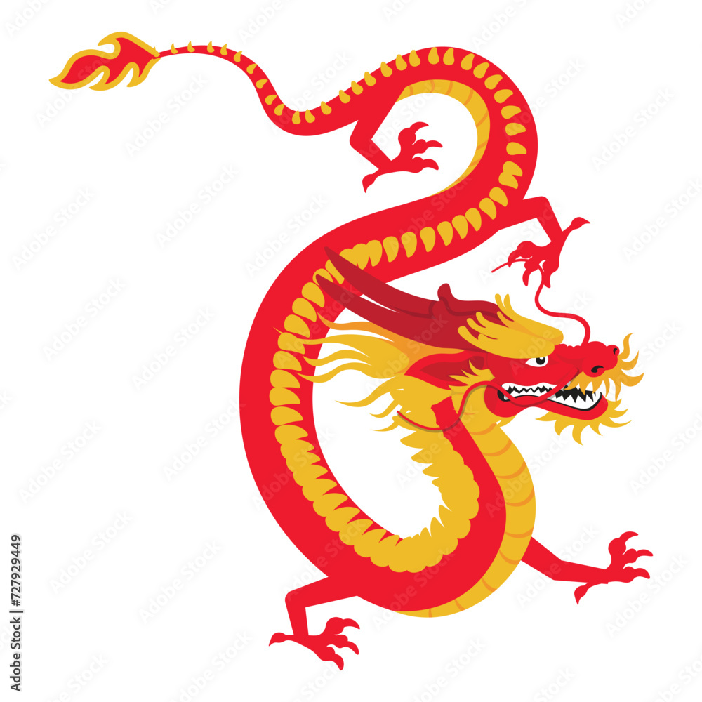 Illustration of Chinese Dragon Illustration of Chinese Dragon