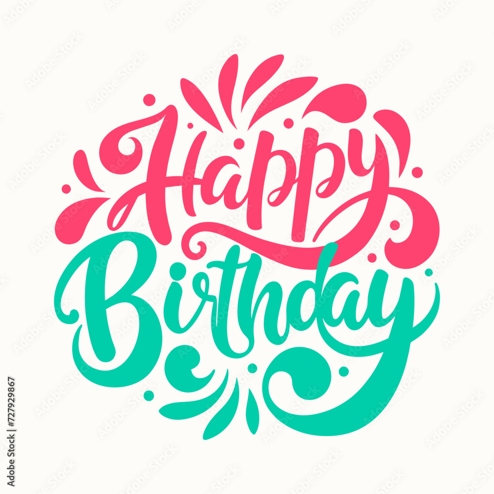 Happy Birthday on white background. Flat vector. Happy Birthday on white background. Flat vector.