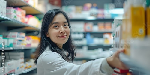 Young woman shopping in grocery store aisle. casual lifestyle. everyday routine. customer selecting products. AI Free Download Young woman shopping in grocery store aisle. casual lifestyle. everyday routine. customer selecting products. AI - GFXLoad