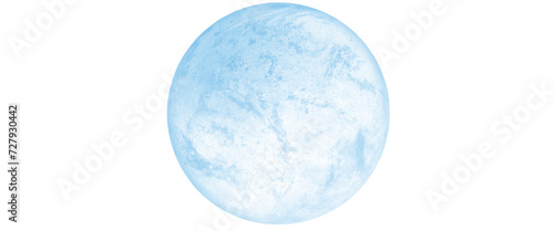 blue sphere isolated on white background Moon crystal clear high resolution 4k pattern  furnished by NASA design png isolated canvas background, transparent template use slide infographics backdrop im