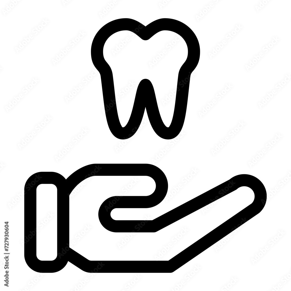 Fototapeta premium dental care line icon