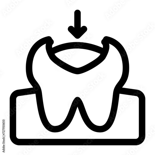 tooth filling line icon