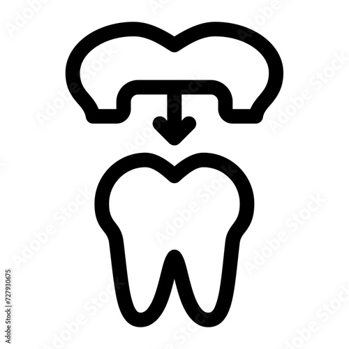 tooth crown line icon