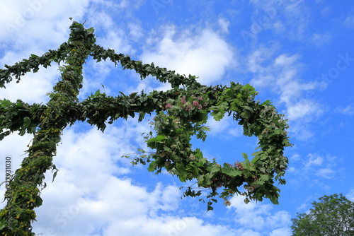 Canvastavla Swedish maypole for midsummer tradition