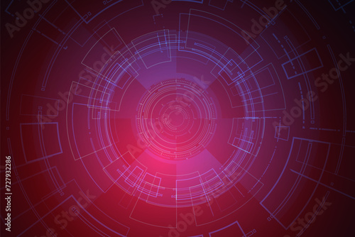 Sci fi futuristic user interface, HUD, Technology abstract background , Vector illustration.	
