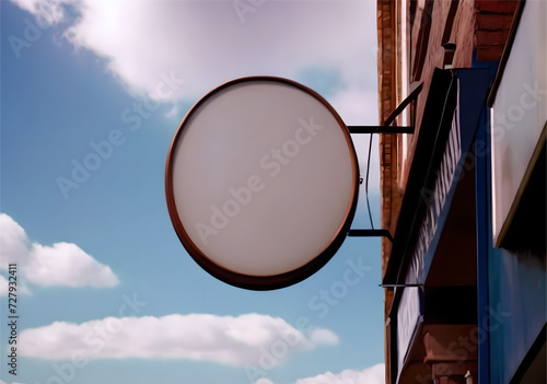 The photo blank shop sign