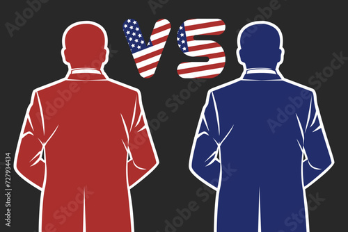 Pre-election debates of presidential candidates. US Presidential election, choosing your candidate.