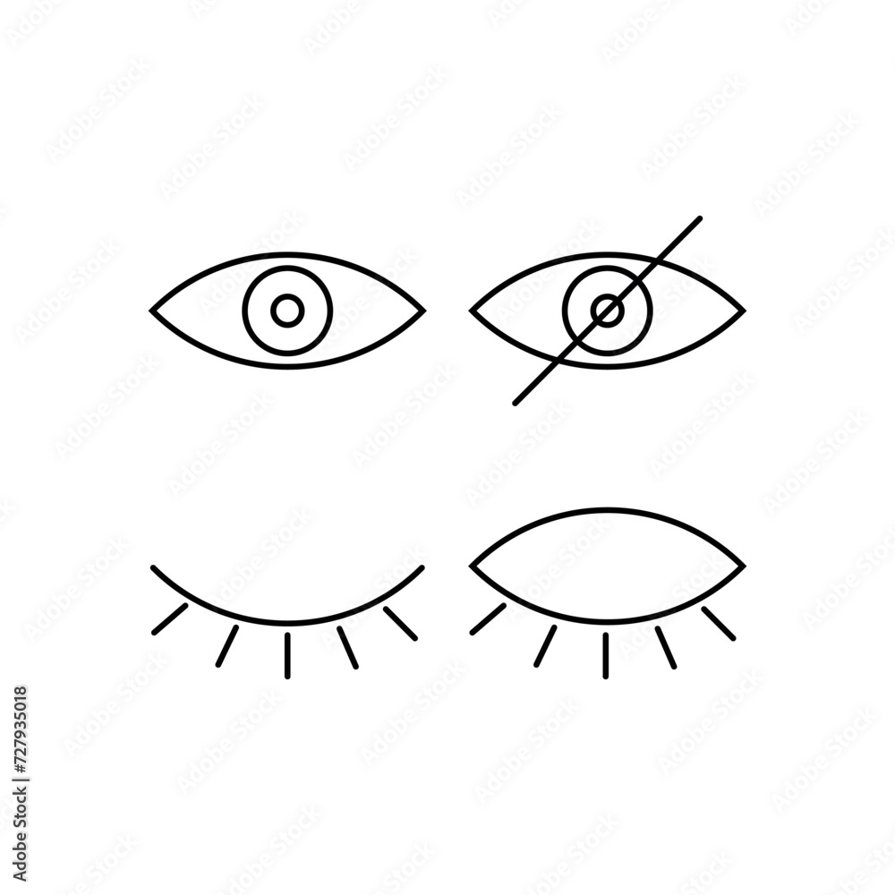 Obraz premium Eyes line icons vector. Visible, Invisible sign. 