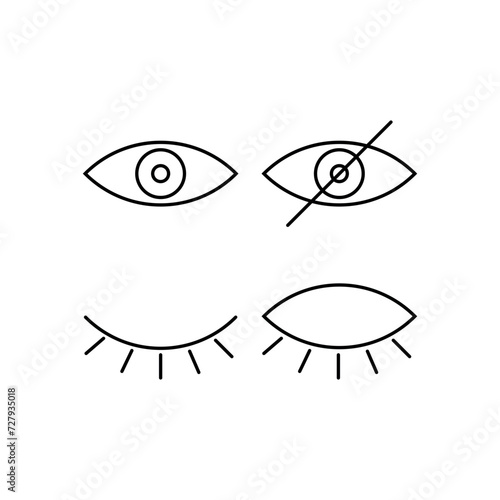 Eyes line icons vector. Visible, Invisible sign.
