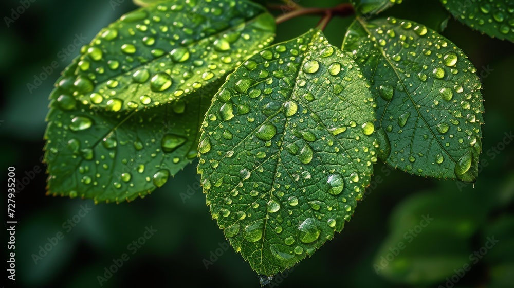 Droplets on Leaves, Close-ups of rain or dew droplets on leaves, emphasizing nature's beauty. Droplets on Leaves, Close-ups of rain or dew droplets on leaves, emphasizing nature's beauty.