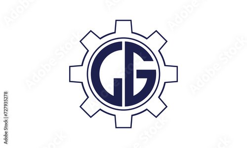 LG initial letter mechanical circle logo design vector template. industrial, engineering, servicing, word mark, letter mark, monogram, construction, business, company, corporate, commercial, geometric