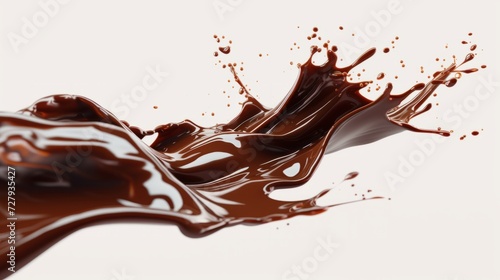 abstract shape of liquid chocolate splash, isolated white background