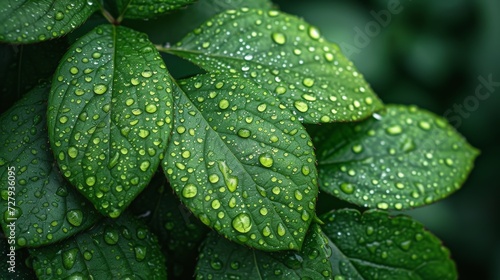 Droplets on Leaves  Close-ups of rain or dew droplets on leaves  emphasizing nature s beauty.