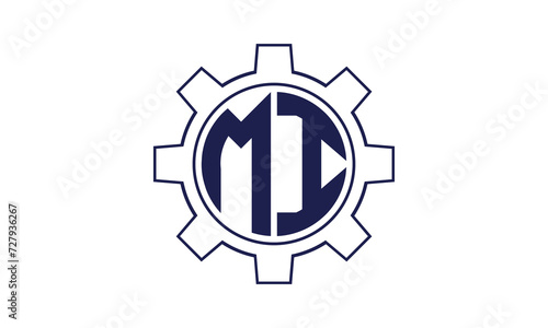 MI initial letter mechanical circle logo design vector template. industrial, engineering, servicing, word mark, letter mark, monogram, construction, business, company, corporate, commercial, geometric