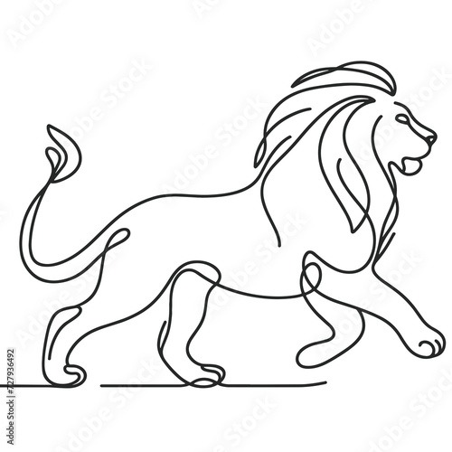 A lion in a line drawing style