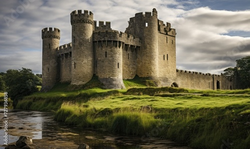 Majestic Castle Overlooking Lush Green Field