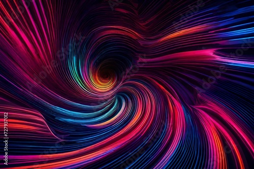 A swirling vortex of neon colors and gradients