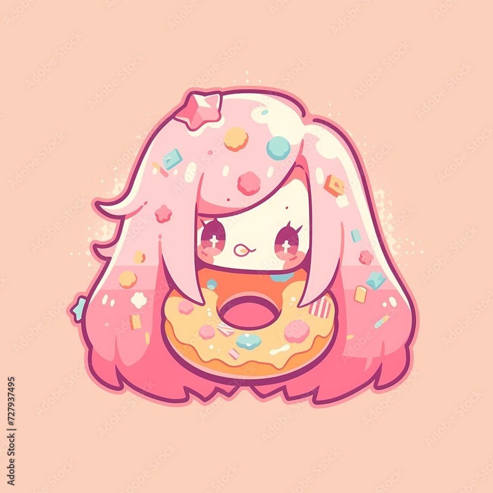 Animated Character with Donut
