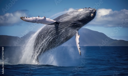 Majestic Humpback Whale Leaping From the Ocean