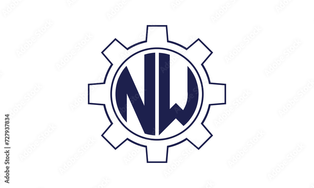 NW initial letter mechanical circle logo design vector template. industrial, engineering, servicing, word mark, letter mark, monogram, construction, business, company, corporate, commercial, geometric NW initial letter mechanical circle logo design vector template. industrial, engineering, servicing, word mark, letter mark, monogram, construction, business, company, corporate, commercial, geometric