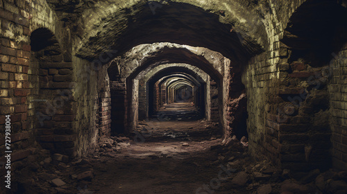 Abandoned underground fort: A historical derelict.