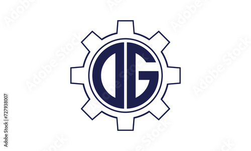 OG initial letter mechanical circle logo design vector template. industrial, engineering, servicing, word mark, letter mark, monogram, construction, business, company, corporate, commercial, geometric