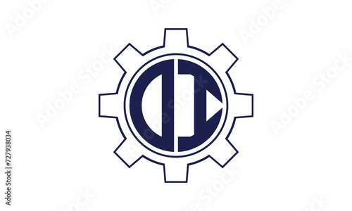 OI initial letter mechanical circle logo design vector template. industrial, engineering, servicing, word mark, letter mark, monogram, construction, business, company, corporate, commercial, geometric