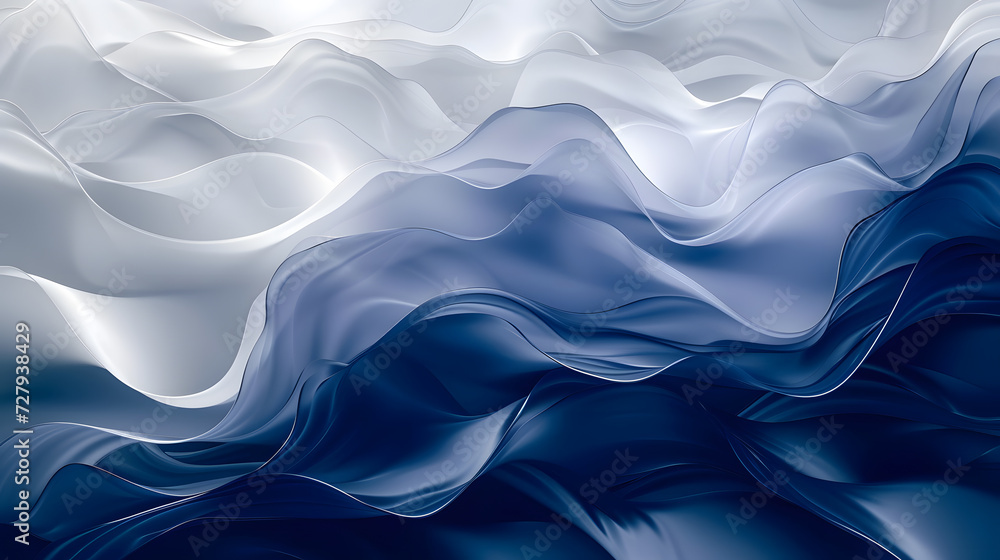 Fototapeta premium abstract blue background with smooth lines in it, like waves on water
