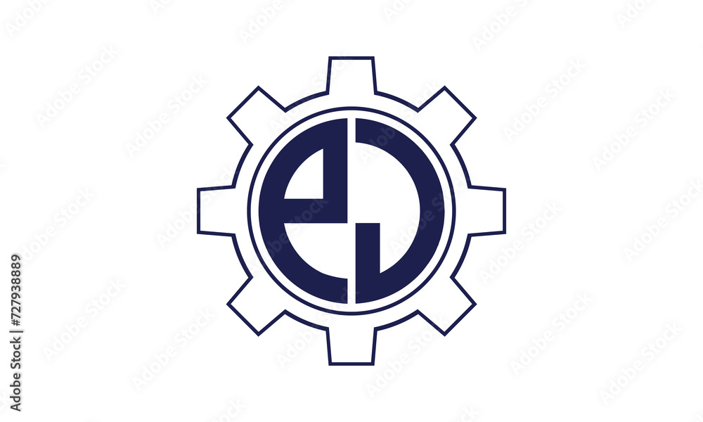 PJ initial letter mechanical circle logo design vector template. industrial, engineering, servicing, word mark, letter mark, monogram, construction, business, company, corporate, commercial, geometric PJ initial letter mechanical circle logo design vector template. industrial, engineering, servicing, word mark, letter mark, monogram, construction, business, company, corporate, commercial, geometric