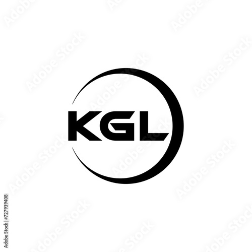 KGL letter logo design with white background in illustrator, cube logo, vector logo, modern alphabet font overlap style. calligraphy designs for logo, Poster, Invitation, etc. photo