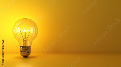 idea light bulb on yellow background