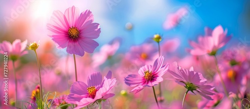 Breathtaking Blooming Cosmos Flowers in Vibrant Agriculture Scene