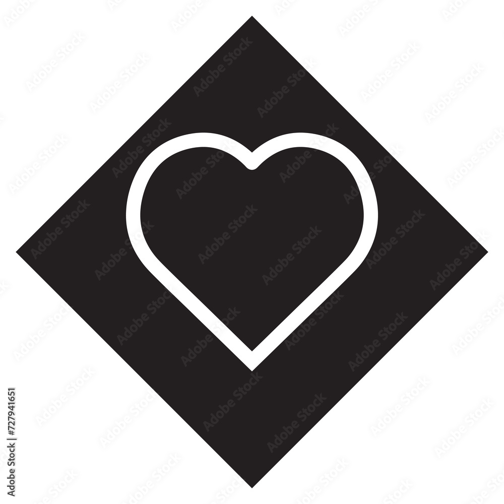 Heart icon vector. Love logo design. Heart vector icon illustration in rhombus isolated on white background Heart icon vector. Love logo design. Heart vector icon illustration in rhombus isolated on white background