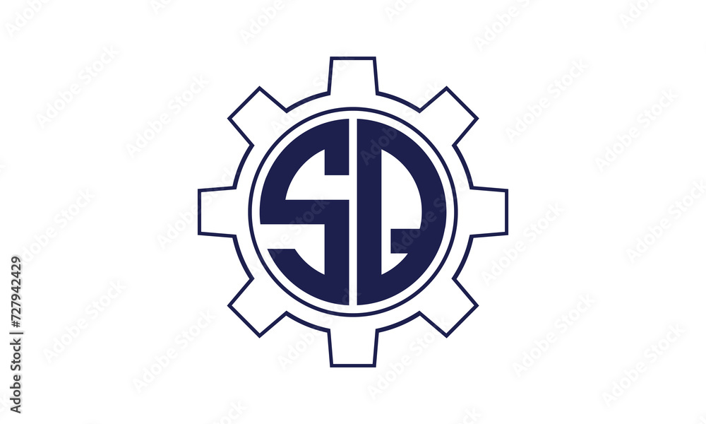 SQ initial letter mechanical circle logo design vector template. industrial, engineering, servicing, word mark, letter mark, monogram, construction, business, company, corporate, commercial, geometric SQ initial letter mechanical circle logo design vector template. industrial, engineering, servicing, word mark, letter mark, monogram, construction, business, company, corporate, commercial, geometric