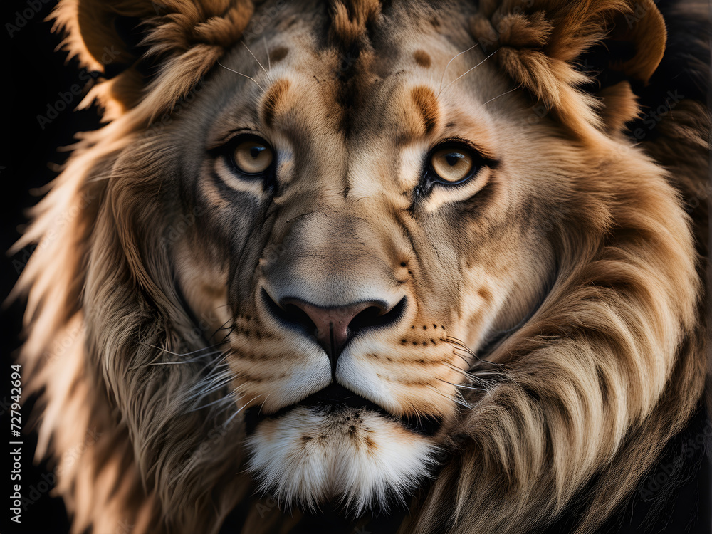 lion muzzle, eyes, look, close up, portrait, wild predatory animal lion muzzle, eyes, look, close up, portrait, wild predatory animal