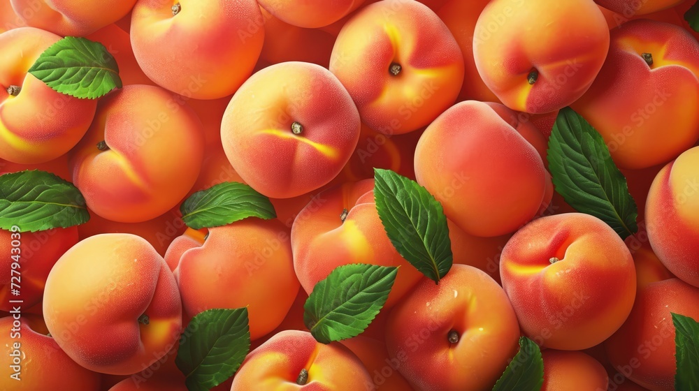 Fresh peach fruits. Healthy food background pattern Fresh peach fruits. Healthy food background pattern