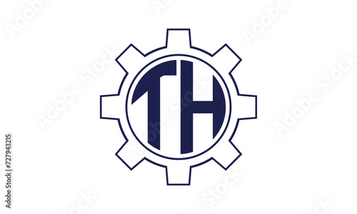 TH initial letter mechanical circle logo design vector template. industrial, engineering, servicing, word mark, letter mark, monogram, construction, business, company, corporate, commercial, geometric