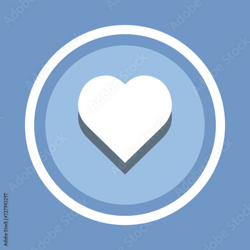 Free Download Heart icon vector. Heart icon vector in trendy flat style. Love icon image, Love icon illustration isolated on blue background - GFXLoad