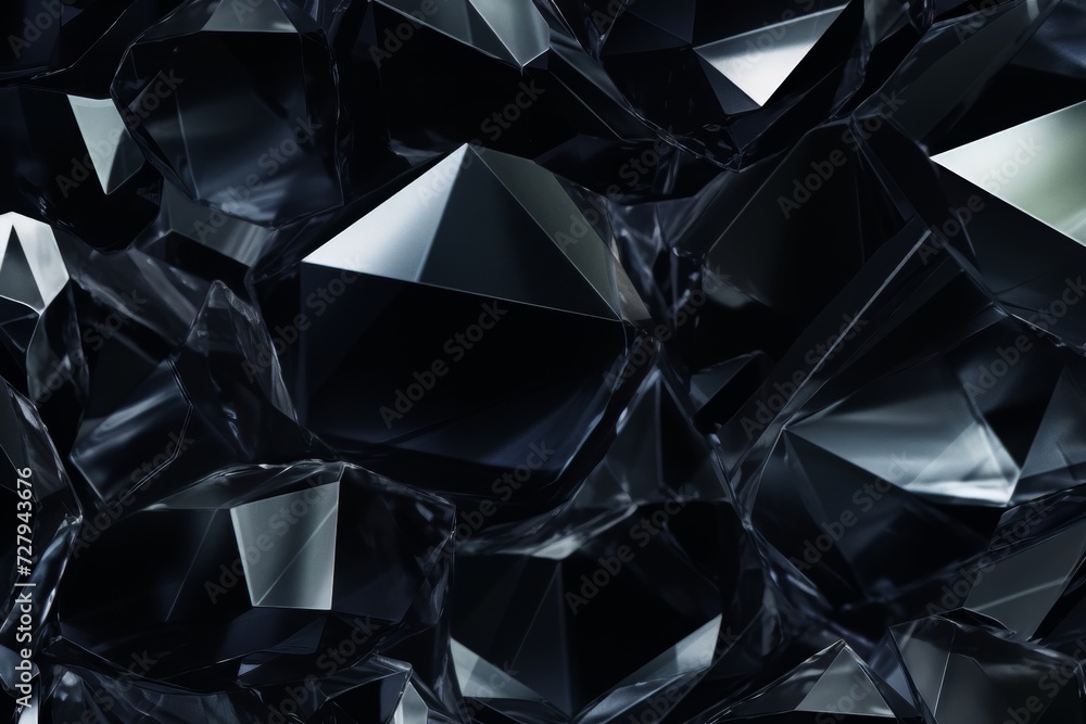 Abstract Crystal Geometric Background - Dark Elegant Facets Abstract Crystal Geometric Background - Dark Elegant Facets
