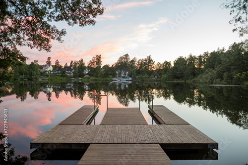 Canvas Print Beautiful lake view near Oslo, Norway