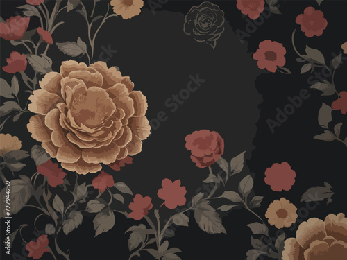 Seamless watercolor floral-patterned background