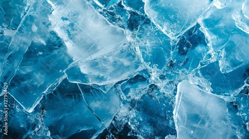 Crystalline Blue Ice Textures: Nature's Frozen Mosaic photo