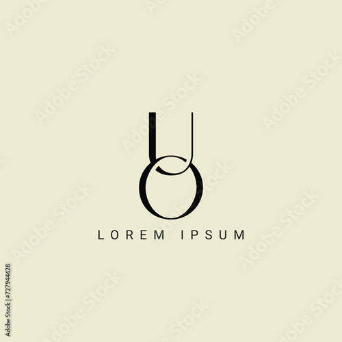 UO letter logo design. UO polygon, circle, triangle, hexagon, flat and simple style with white color variation letter logo set in one artboard. UO minimalist and classic logo. UO