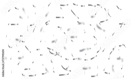 Abstract luxury silver confetti glitter and dust falling down on transparent background. Shiny glittering dust background.