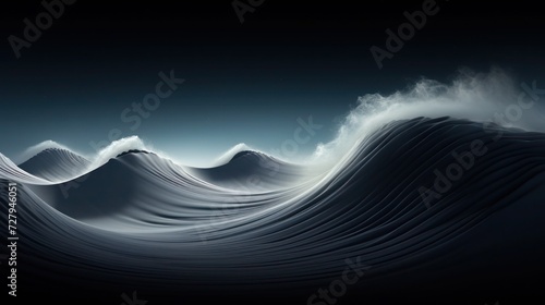 Reflective waves with a silky texture. Various shades of blue, creating a sense of depth and tranquility. 