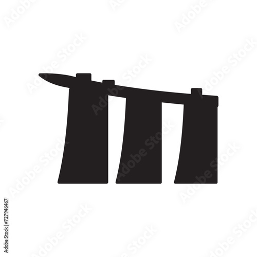 Marina Bay Sands hotel in Singapore icon vector illustration